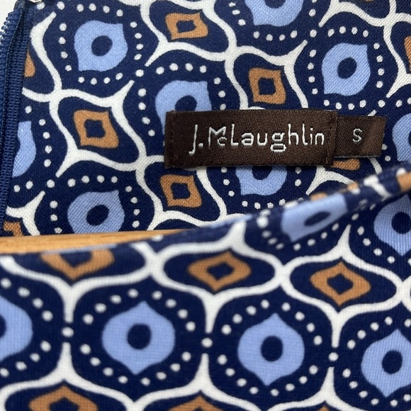 J. McLaughlin Women's Devon Dress Blue Stretch Sleeveless Geometric Size Small - Picture 5 of 8